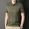 Ropa de Verano para Papá de Edad Media y Mayor del EEE Camiseta de Manga Corta para Hombre Bolsillo Real Top de Media Manga Camisa Polo con Bolsillo Rayado