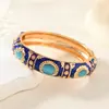 Nuevo producto: Pulsera Abierta Estilo Étnico Esmalte Cloisonné de Pekín Antiguo, Joyería Hecha a Mano con Goteo de Aceite, Accesorio Vintage