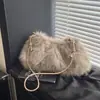 Bolsa Peluda para Mulheres 2026 Outono Nova Moda Simples Bolsa de Ombro Peluda Bolsa de Mão Texturizada para Mulheres Bolsa Tote
