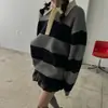 Suéter de punto simple de alta gama para mujer Dongdaemun coreano con rayas top holgado