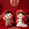 Almofadas de cabeceira para quarto de noiva antigo estilo chinês, dote de casamento, um par de bonecos de pelúcia para a cama, almofadas de pelúcia para a cama