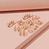 Aretes Europeos y Americanos de Moda Transfronteriza con Personalidad Ins Aleación Gecko Corona Set con Diseño Único y Elegantes Accesorios para la Oreja con Borla