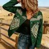 Nueva chaqueta vaquera corta de algodón puro otoño e invierno impresión digital 3D personalidad moderna top ajustado mujer