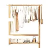 Arara de chão para quarto e sala de estar, simples para uso doméstico, varal de secagem de roupas para varanda, cabideiro, organizador e armazenamento, cabideiro