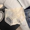 Braguitas de Encaje Satinado Ligero, Diseño Femenino Recortado Sin Costuras, Calzoncillos de Malla Sexy Europeos y Americanos de Cintura Media que Cubren la Cadera
