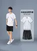 Traje de malla transpirable para hombre, conjunto de camiseta de manga corta fina y pantalones cortos de verano, un atuendo deportivo casual a la moda