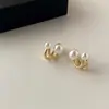 Pendientes de Perla con Gancho de Plata de Ley, Pendientes de Diseño de Nicho Novedosos y Modernos para Mujer, Accesorios Versátiles de Lujo Ligero para las Orejas