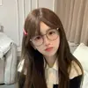 Gafas para Miopía de Marco Ultra Ligero para Té Frío para Mujer, Versión Coreana, Artefacto de Aspecto Natural, Gafas Lisas Anti-Luz Azul para Estudiantes, Adecuadas para Caras Cuadradas y Redondas, Efecto Adelgazante para Hombres
