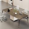 Mesa de Conferencia Mesa Larga Simple Moderna Sala de Reuniones Lujo Ligero Mesa de Reuniones Pequeña para Seis Personas Combinación de Mesa y Silla de Entrenamiento para Varias Personas