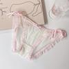 Han Feng Candy Fairy - Braguitas de encaje sexys con tiras dulces desbloqueables para niñas, ropa interior con cordones y borde de hilo puro