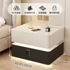 Mesita de Noche Inteligente Moderna Minimalista de Madera Maciza con Luz Luz de Dormitorio Lujo Ligero Multifuncional Carga Inalámbrica Bluetooth Mesita de Noche Inteligente