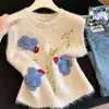 Suéter pullover bordado de estilo casual transfronteiriço para mulheres, novo modelo outono e inverno 2026, colete em crochê tridimensional em camadas para mulheres, moderno