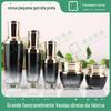 Embalagem cosmética 30g frasco preto para creme frasco pump para loção frasco de vidro 100ml frasco pequeno preto com tampa de coroa