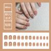 Usa uñas postizas de fiesta para estudiante de niña de dibujos animados cortas, medianas y largas de color sólido, 24 piezas de talla única, parche de uñas removible