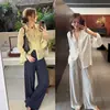 Recomendação PrincipalCalça de Malha Yuran 26 Primavera/Verão Nova Modal Tencel Elástica Cintura Alta Wide-Leg Comprimento Total