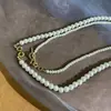 Moda Nicho Retro Cadena de Perlas Multicapa para Clavícula Coreana Elegante Gargantilla Estilo Celebridad Accesorios de Collar Corto Mujer
