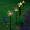 LED solar cinco pontas estrela floco de neve árvore de Natal sino chão lâmpada ao ar livre à prova d'água gramado lâmpada decorativa pátio