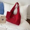 Bolso Tote de Hombro Rojo de Estilo Coreano, Estilo Lazy, Portátil, de Gran Capacidad, Casual para el Trabajo y el Traslado, Bolso de Hombro Ligero para Mujeres