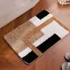 Alfombra de Terciopelo Absorbente Antideslizante Blanco y Negro Transfronteriza Felpudo para Entrada de Baño Felpudo para Piso de Baño Felpudo Tufted de Comercio Exterior