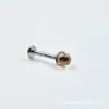 Aleación de titanio ASTMF136 pendiente de bola de circón de tres garras material de grado de implante cabeza de joyería para piercing labial con bola de circón incrustada en garra
