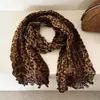 Bufanda Estilo Chica Picante Estampado de Leopardo para Mujer Otoño Invierno Tacto de Alta Gama Bufanda Larga de Seda Estilo Deseo Puro Bufanda para Cuello Chal Venta al por Mayor