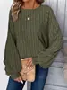 Nuevo jersey casual de punto cómodo de manga larga con diseño de murciélago, cuello redondo, para mujer, otoño/invierno 2025, europeo y americano, transfronterizo