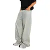 Calça jeans estilo americano de rua com adornos de strass em formato de estrela, masculina, corte solto, perna reta, perna larga, design moderno, calça comprida para o outono