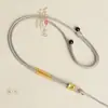 Cordão para Colar DIY com Mantra de Seis Caracteres, Amuleto de Buda Dourado Tecido à Mão, Pingente de Jade de Cera de Abelha, Cordão para Pendurar no Pescoço, Unissex