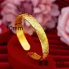 Pulseira Antiga Banhada a Ouro com Design do Sutra do Coração para Mulheres, Aberta, Sensação de Luxo de Nicho, Ouro Realista, Joia Duradoura