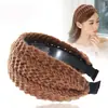 Diadema de ala ancha al por mayor transfronteriza versión coreana para otoño e invierno clip de pelo de lana popular en línea diadema de punto elegante horquilla joya diadema