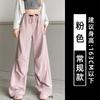 Pantalones Cargo Negros para Mujer, Verano Delgados de Cintura Alta Holgados Lazy Petite Estilo Americano Secado Rápido Pantalones Deportivos de Pierna Ancha