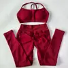 Yu An Calça Peach de Cintura em V Alta Elasticidade Conjunto de Roupa Fitness Justa Roupa Esportiva de Yoga Feminina Conjunto de Calça Longa com Sutiã de Secagem Rápida