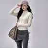 Traje Deportivo Otoño Invierno Nuevo Nylon Más Terciopelo Chaqueta de Yoga Adelgazante Moldeador Faldas Pantalones de Pilates Conjunto de Dos Piezas para Entrenamiento