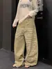 Jeans de Pierna Ancha Estilo Americano con Estampado de Letras 'Chica Picante' para Mujer, Pantalones Largos Retro Sueltos Estilo Bf Perezoso