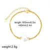 Pulsera de Cadena de Acero Inoxidable y Oro de 14K con Perlas Hecha a Mano Cadena de Cuentas Clip de Cuentas Joyería de Mano Versátil de Moda Stock Listo Amazon