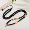 Novo Pingente de Ágata Preta Estilo Chinês com Runa de Liberação Rápida, Nova Corrente para Suéter, Corrente Amuleto Buda Tailandês, Cordão Pequeno para Pendurar Thangka