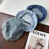 Boina vaquera de moda coreana para mujer, nueva, lavable, de primavera, para combinar con todo, gorra octogonal, sombrero de cabeza grande.