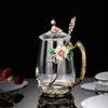 Taza de Té Esmaltada, Taza de Café de Aspecto Elegante para Oficina, Taza de Té para Mujer, Vaso de Vidrio de Lujo Ligero de Alta Gama al por Mayor