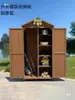 Gabinete de Almacenamiento para Exteriores, Madera Anticorrosiva, Cuarto de Almacenamiento Moderno a Prueba de Sol, Balcón de Jardín, Caja de Herramientas para Patio, Gabinete Varios