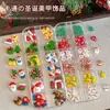 Accesorios para Uñas Serie Navideña de Dibujos Animados Campanas Lindas de Resina Calcetines de Reno Diamantes para Uñas Caja de 12 Compartimentos Accesorios