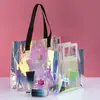 Bolsa de Almacenamiento Portátil de PVC Láser Color Mágico Bolsa de Compras Publicitaria de Moda Bolsa de Hombro de Plástico para Cosméticos Bolsa de Gelatina