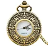 Reloj de Bolsillo Vintage de Bronce con Flor Doble de Ocho Pétalos para Hombres y Mujeres Reloj de Bolsillo de Cuarzo Reloj Grande Colgante Reloj de Regalo Reloj de Bolsillo Simple Creativo