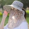 Chapéu de Sol Novo 2025 com Aba Grande Feminino de Verão para Bicicleta com Cobertura Facial Anti-Ultravioleta Chapéu de Sol com Aba Grande Chapéu Fresco para Colheita de Chá