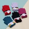 Guantes de Punto Calientes de Invierno para Niños Grandes Viajes al Aire Libre a Prueba de Viento y Frío Diseño de Cinco Dedos Actividades Congelación