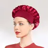 Faixa de cetim elástica alta de aba larga nova transfronteiriça touca de dormir touca de quimioterapia feminina chapéu para cuidados com o cabelo cor sólida vendas diretas de fábrica
