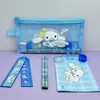 Novo conjunto de material escolar estudantil com tema de Natal do Papai Noel, conjunto combinado de estojo e lápis, bolsa para guardar prêmios, item de presente