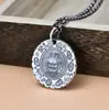 Plata Pura Dios Amarillo de la Riqueza Jishen Colgante de Plata de Ley Collar de Plata de Ley Colgante Vintage Estilo Nacional para Hombre Moda de Gama Alta