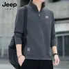 Moletom Masculino Estilo Chinês Nova Marca Outono e Inverno Gola Alta Meio Zíper Novo Solto Veludo Manga Longa Pulôver