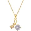 [Acero de Titanio] Zircón Rosa Temperamento Lujoso Ligero Collar Magnífico de Diamantes Completos Femenino Celebridad de Internet Más Fácil de Combinar Cadena Clavícula Cadena de Acero de Titanio