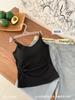 Design plissado lateral montado no cabide, Lindo top regata com costas bonitas para mulheres com bojo, Top emagrecedor